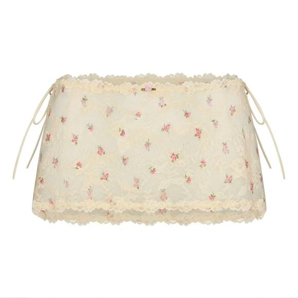 NWT Skims Stretch Lace Mini Skirt Butter Rosebud Print Size S - Picture 5 of 8